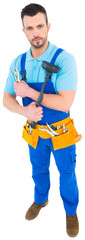 Plumber with plunger and tool belt