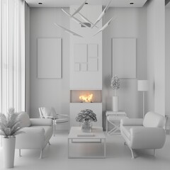 modern living room with armchair