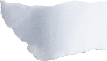 Image of close up of white torn paper with copy space on transparent background