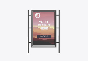 Outdoor Kiosk Advertisement Mockup
