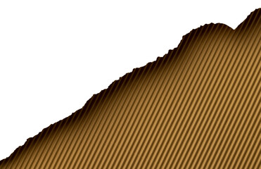 Image of close up of brown torn paper with copy space on transparent background