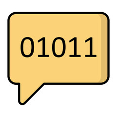 Binary Code Line Color Icon