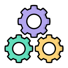 Gear Line Color Icon