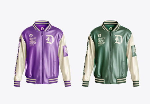 Men's Zipped Bomber Jacket Mockup