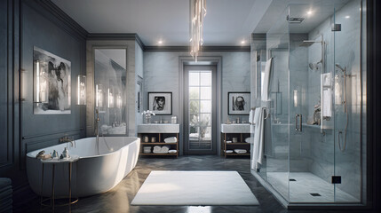 Beautiful Spa Like Bathroom AI Powered Photorealistic Rendering