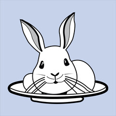  A Beautiful and Eye catching Rabbit line art in Black and white
