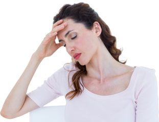 Brunette suffering from headache