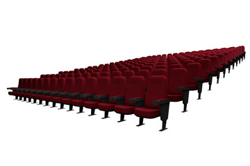 Fototapeta na wymiar Digitally generated image of empty red chairs