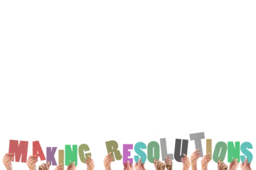 Foto op Plexiglas Colorful alphabet spelling making resolutions held up by people  © vectorfusionart