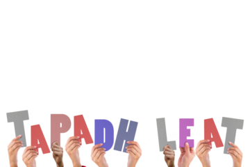 Colorful alphabet spelling thank you in Scottish Gaelic held up by people