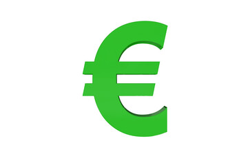 Illustration of green Euro symbol