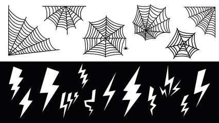 Spider webs, halloween, cobweb, spiders, lightning, pattern, electricity, tattoo, hallows, spidery © Isychenko.Graphics