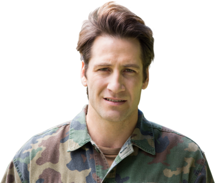 Close-up portrait of army officer