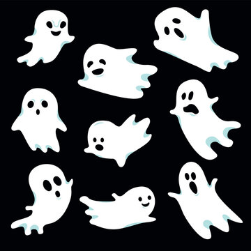Halloween ghosts, spooky, cute ghost, cartoon ghost, 
casper, scare, ghastly, paranormal, scary