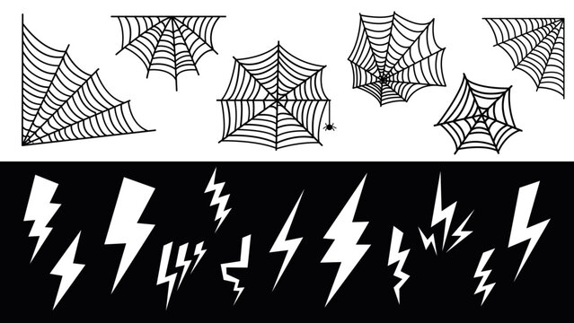 Spider webs, halloween, cobweb, spiders, lightning, pattern, electricity, tattoo, hallows, spidery