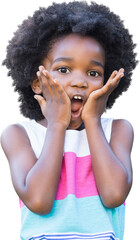 Portrait of shocked boy
