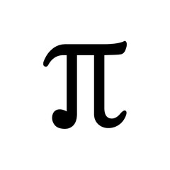 Pi sign over white background