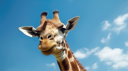 Naklejka premium Fun giraffe portrait. Generative AI