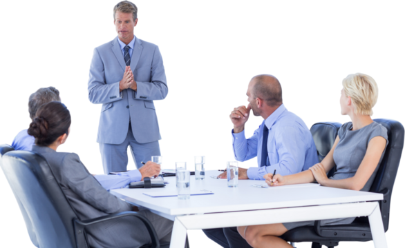 Business people listening during meeting 