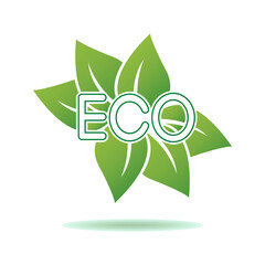 eco friendly logo design.Green organic tree leaf, isolated icon. Vector illustration