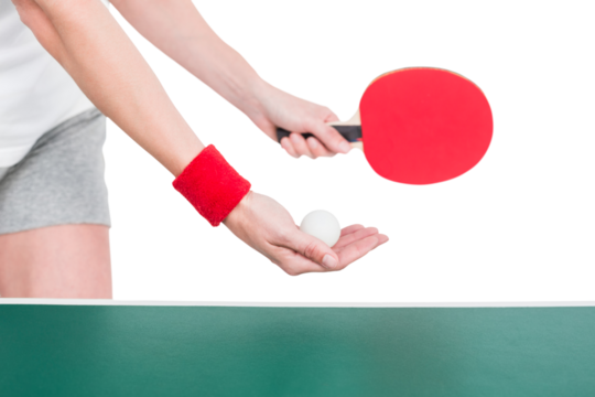 Female athlete playing ping pong