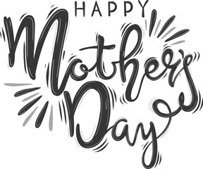 Happy mothers day lettering text typography