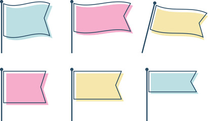 カラフルな旗のセット