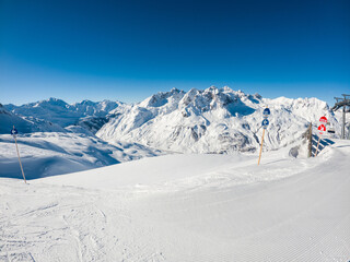 Spectacular skiing conditions with fresh powder snow ready to ski.