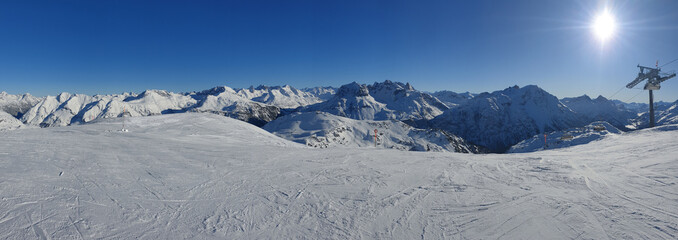 Spectacular skiing conditions with fresh powder snow ready to ski.