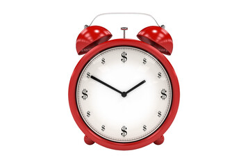 Computer graphic image of red alarmclock
