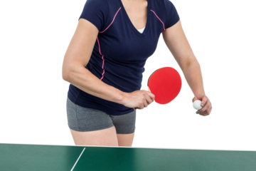 Female athlete playing table tennis