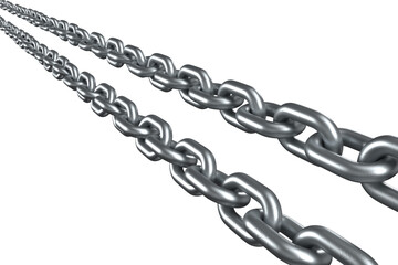 3d image of silver metal chains