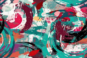 colorful abstract painting with vibrant hues and dynamic brushstrokes. Generative AI