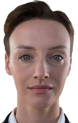 Obraz premium Smart businesswoman looking at camera