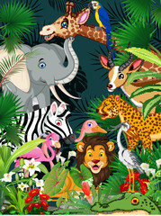 Obraz na płótnie Canvas animals in the jungle