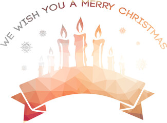 Graphic christmas message with candles