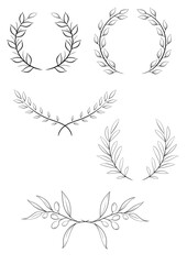 Pack of 5 Line Art Laureal
