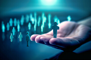 A business coach gesturing with hand, guiding and mentoring a group of professionals towards success and growth