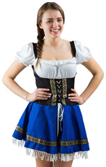 Fototapeta premium Pretty oktoberfest girl smiling at camera