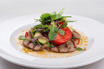 Tasty Grilled Lamb Tongue with a Medley of Vegetables