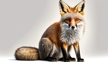 isolated fox for home d&eacute;cor, wall art, graphic design, and DIY projects - stunning standalone image on white background. generative AI
