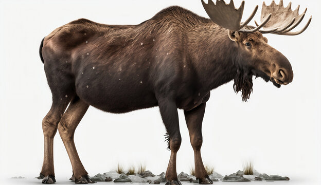 isolated moose for home décor, wall art, graphic design, and DIY projects - stunning standalone image on white background. generative AI