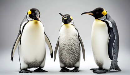 Penguins Isolated on White: Versatile Images for Your Graphic Design and Marketing Needs. generative AI