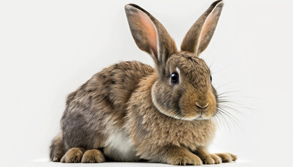 Fototapeta premium Cute and Cuddly: Adorable Images of Rabbits on a White Background. generative AI