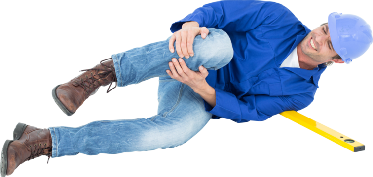 Architect suffering from knee pain after falling