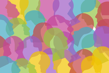 Colorful human faces