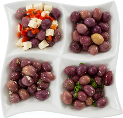 Marinated olives with herbs and spices