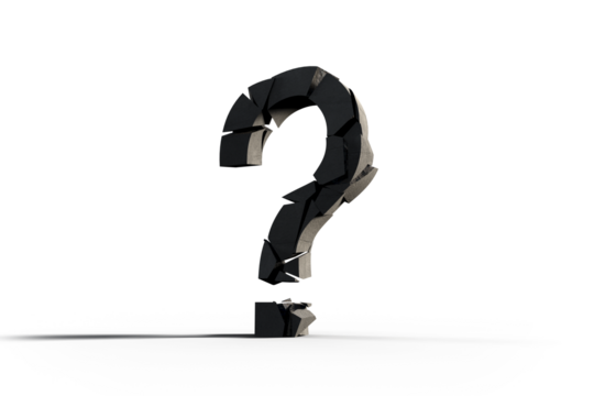 3d composite image of gray question mark 