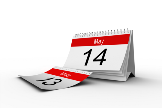 Start of 14th May on calendar page - Powered by Adobe