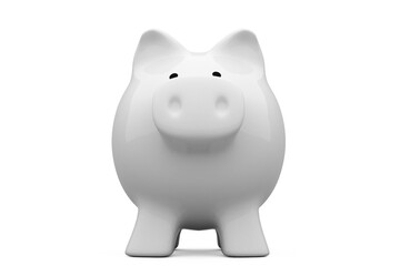 Piggy bank over white background